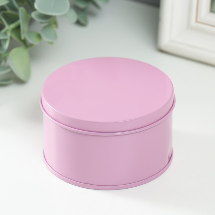 

Шкатулка металл под свечу "Круглая. Глянец" розовый 7,5х7,5х4,5 см