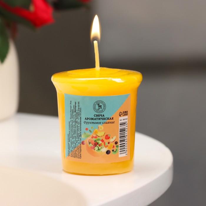 

Свеча ароматическая "Fruit fusion", фруктовое слияние, 5х4,5 см