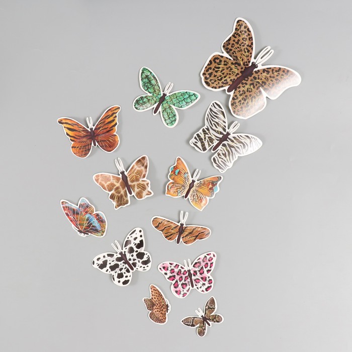 Бабочки картон Шкуры животных набор 12 шт h=4-10 см