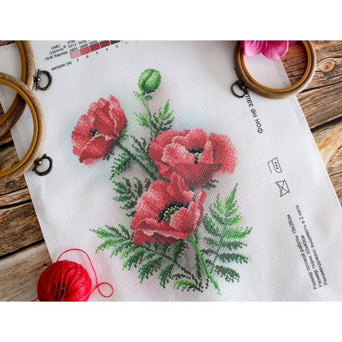 

Канва «Маковое великолепие» (без ниток) 40 × 30 см