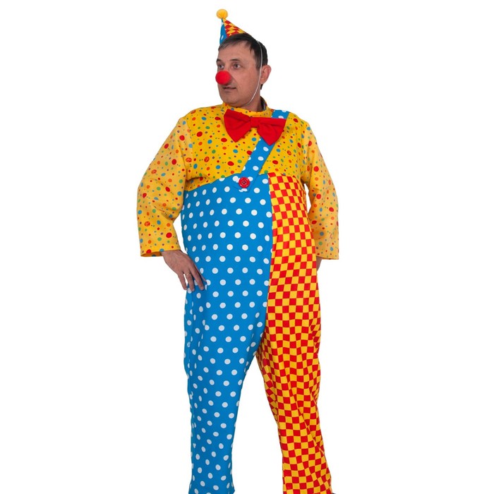 Карнавальный костюм «Клоун Чудик», р. 52-54, рост 182 см карнавальный костюм клоун клёпа без ботинок р 52 54 рост 182 см