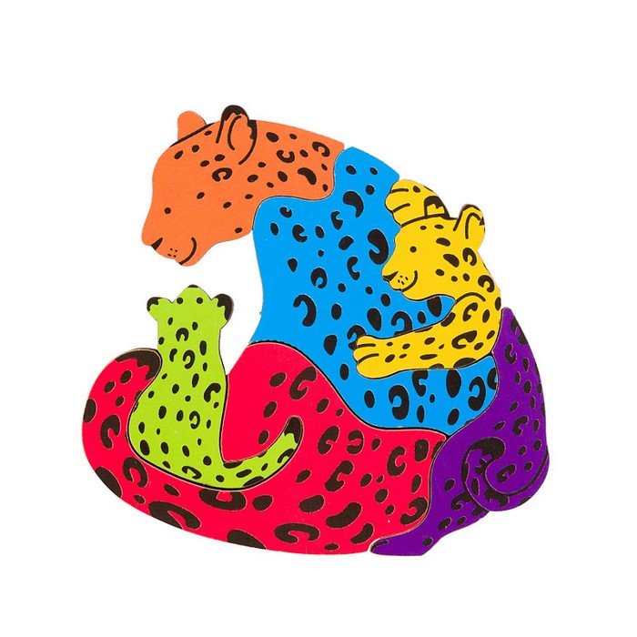 

Мозаика Puzzle 2 в 1, из дерева «Леопарды и бегемоты»