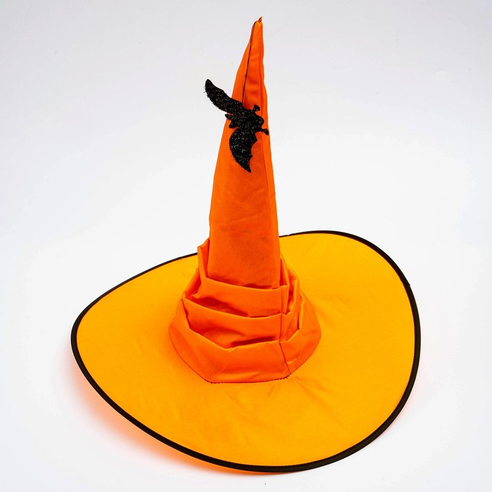 Карнавальная шляпа «Оранжевая», драпированная, с летучей мышью, р. 56 – 58