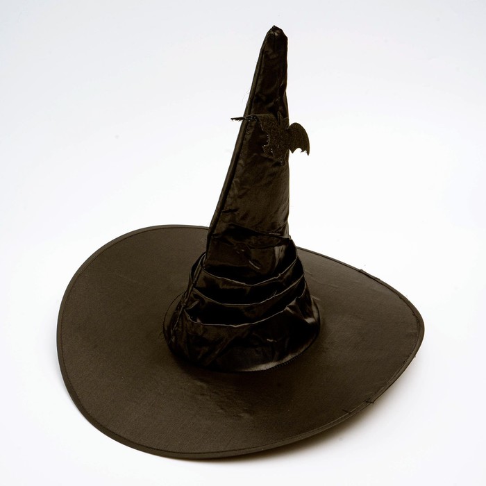 Карнавальная шляпа «Чёрная», драпированная, с летучей мышью, р. 56 – 58