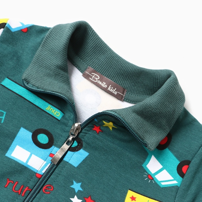 фото Толстовка для мальчика, цвет изумрудный, рост 98 см bonito