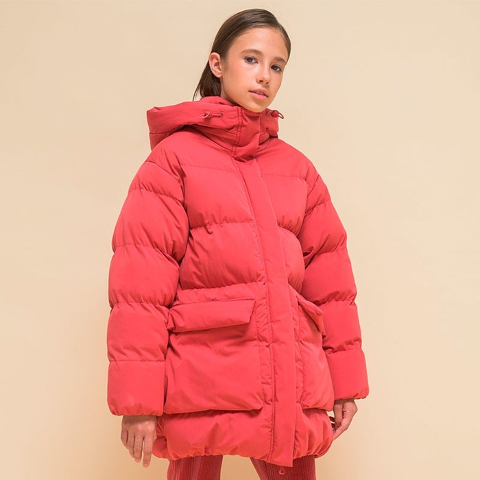 Куртка для девочек, рост 140 см, цвет красный