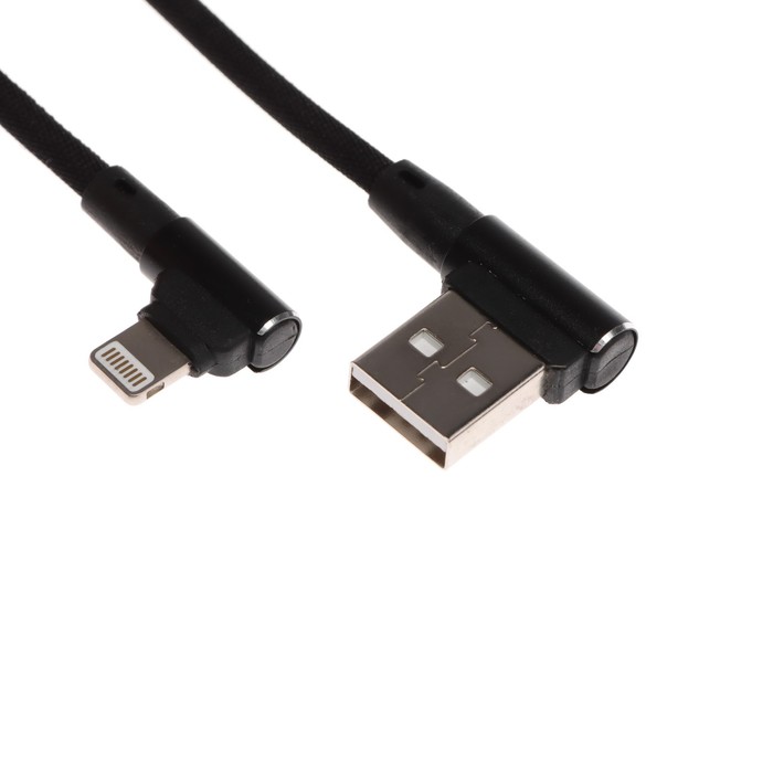 фото Кабель blast bmc-217, lightning - usb, нейлоновая оплетка, l-образный, 1.0 м, черный