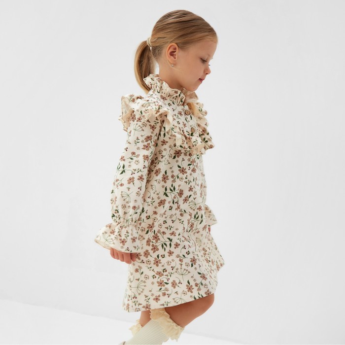фото Платье для девочки minaku: cotton collection цвет бежевый, р-р 122