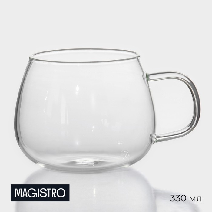 Кружка стеклянная Magistro «Валенсия», 330 мл, 10×8 см кружка magistro пэвэти 330 мл