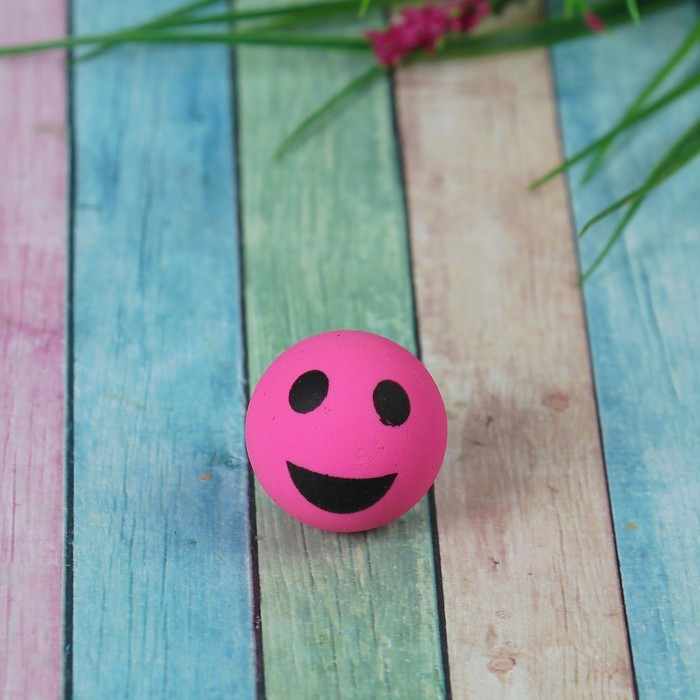 Мяч каучук "Веселые смайлы" 3,2 см, цвета МИКС