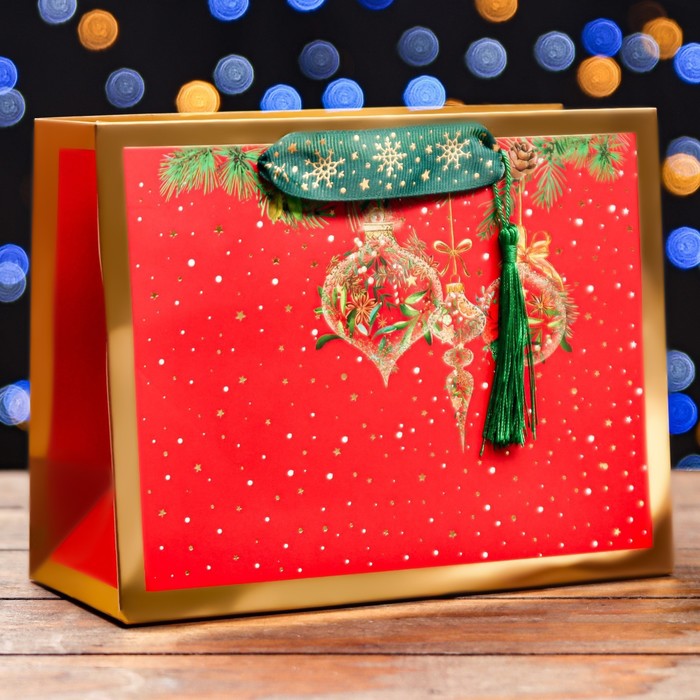 пакет подарочный зимняя сказка 23 х 18 х 10 см Пакет подарочный Новогодний привет , 23 х 18 х 10 см
