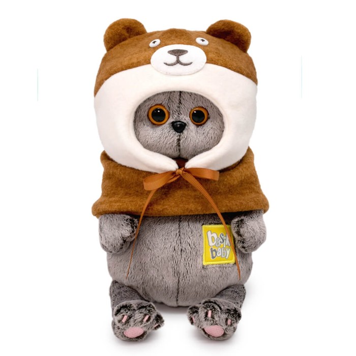 Мягкая игрушка Басик BABY в шапке «Медвежонок», 20 см