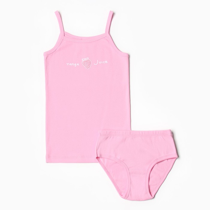 Комплект для девочки (майка, трусы), цвет розовое кружево, рост 122 см (60)