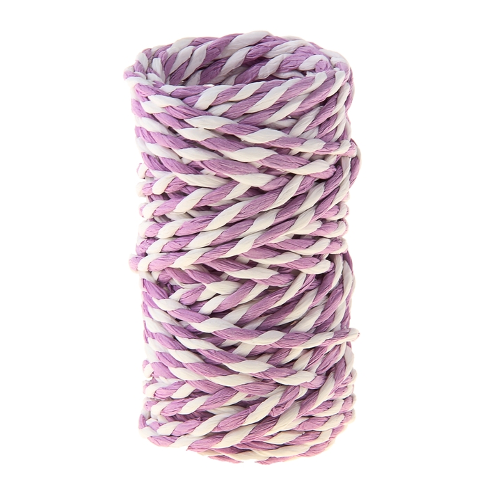 Шпагат декоративный, цвет сиреневый с белым