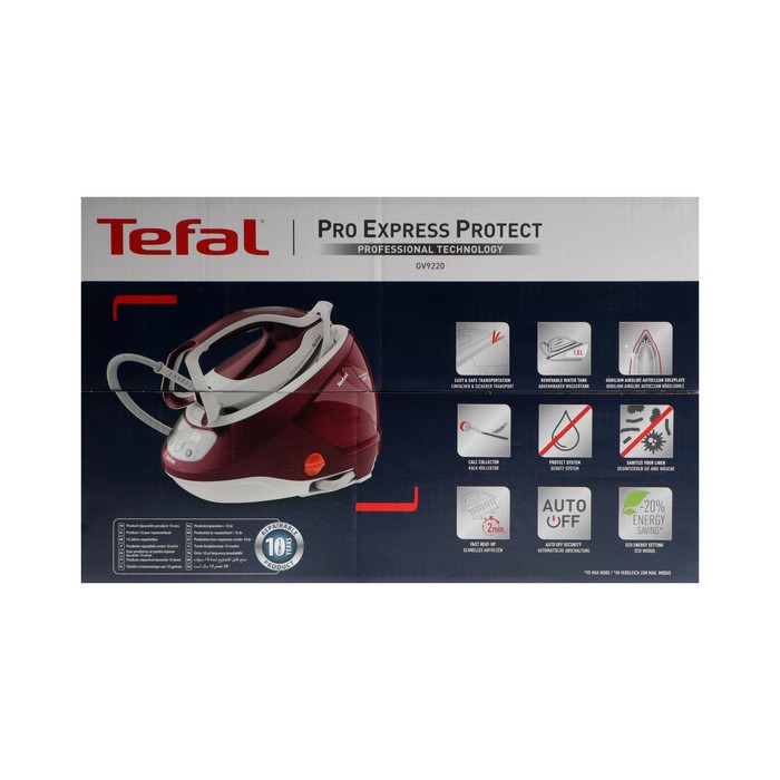 

Парогенератор TEFAL GV9220E0, 2600 Вт, 7.5 бар, удар 540 г/мин, пар 135 г/мин, 1.8 л