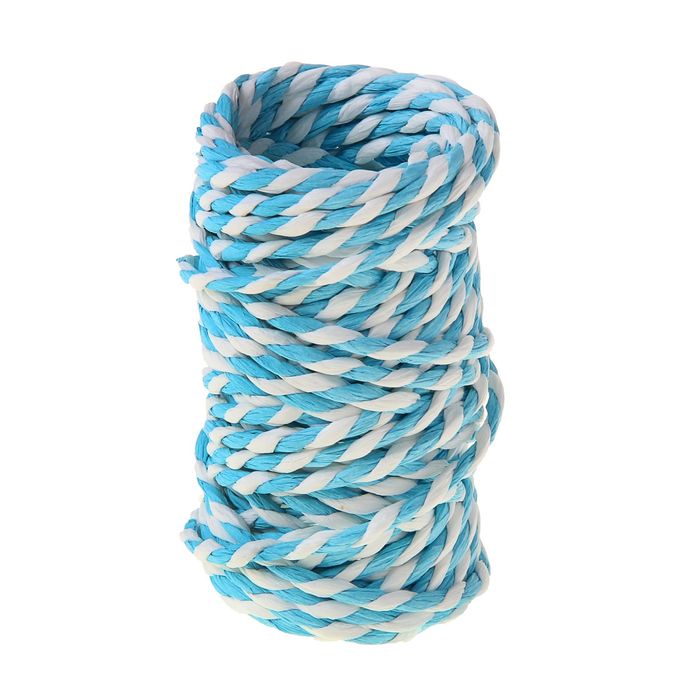 Шпагат декоративный, цвет голубой с белым