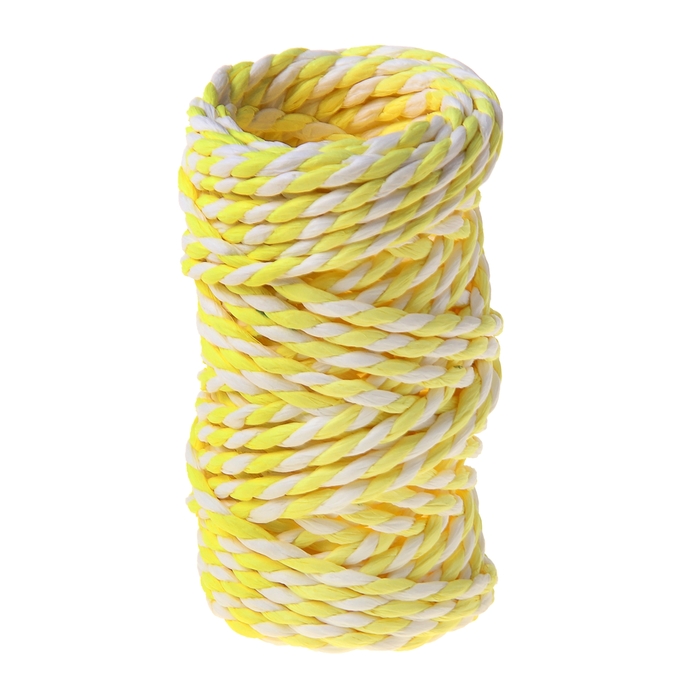 Шпагат декоративный, цвет жёлтый с белым