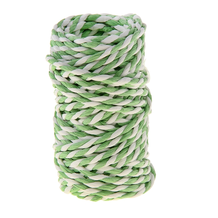Шпагат декоративный, цвет салатовый с белым