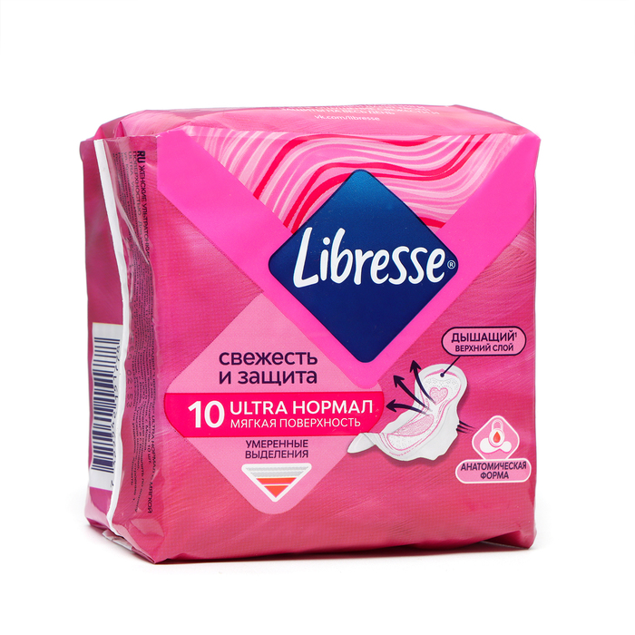 Прокладки Libresse Ultra, Normal 10 шт libresse прокладки natural care ultra normal 4 капли 10 шт белый