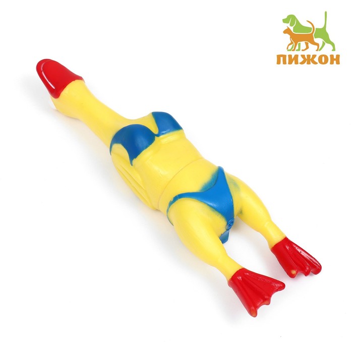 Игрушка пищащая Пляжная утка XL для собак, 41 см, жёлтая