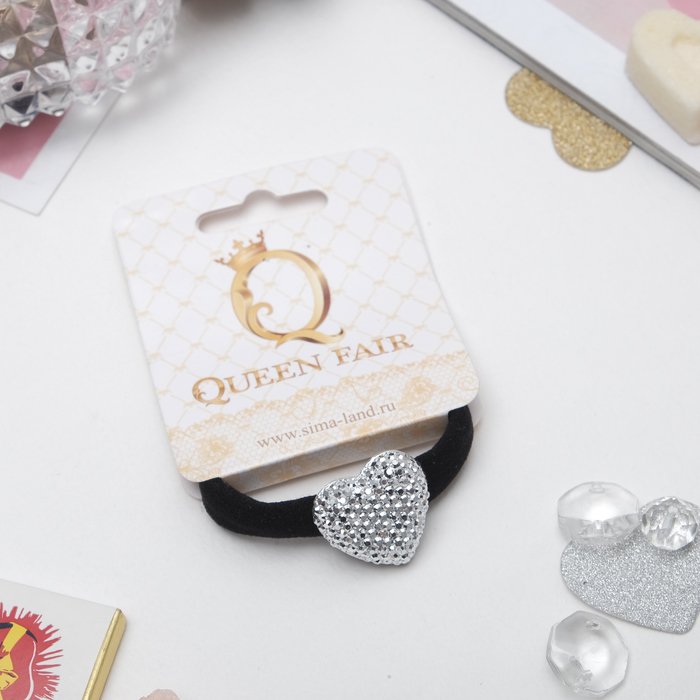 Резинка для волос "День и ночь" сердце, микс