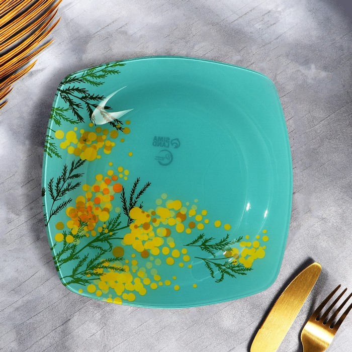 

Тарелка квадратная «Нежная мимоза», 20 см