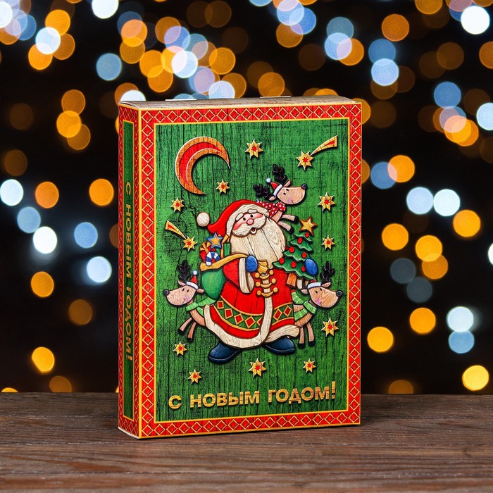 Подарочная коробка Книга Дед Мороз, 15,8 х 4 х 22 см подарочная коробка дед мороз и зайцы 16 х 7 5 х 26 см