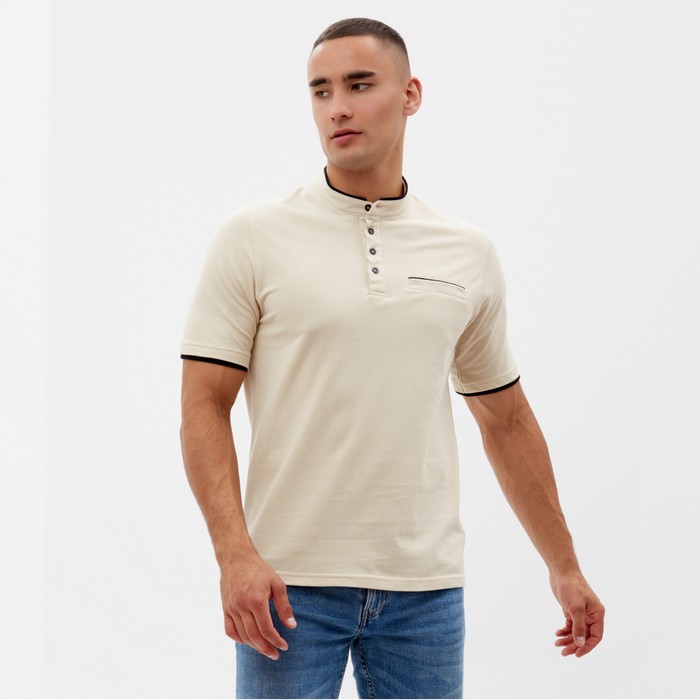 

Футболка (поло) мужская MINAKU REGULAR FIT: цвет бежевый, р-р 54