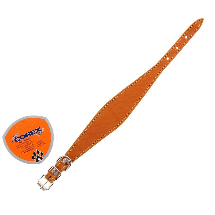 Ошейник кожаный "Селедка", однослойный, 1,5 см х 24-29 см, микс