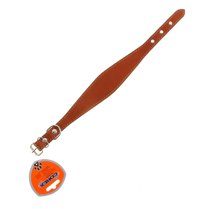 Ошейник кожаный "Селедка", однослойный, 1,8 см х 32-36 см, микс