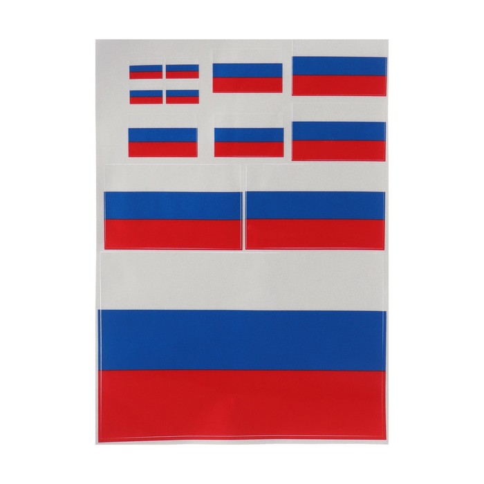 Наклейка на авто, Флаг России, набор 12 шт подвеска украшение на присоске в авто рука флаг россии 8см