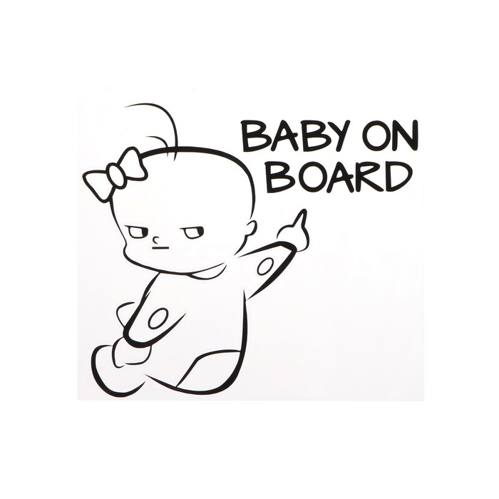 Наклейка на авто Baby on board, 16×14 см