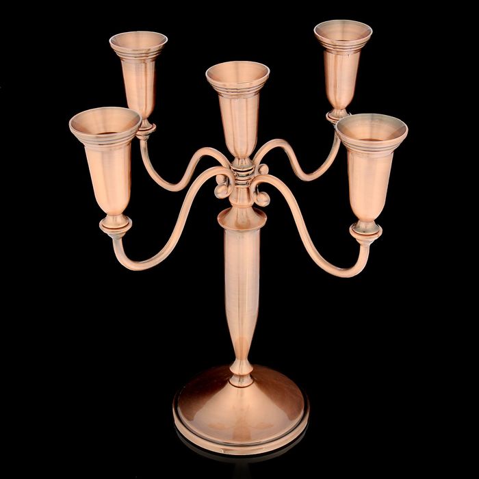 Подсвечник на 5 свечей "Плавность", под бронзу