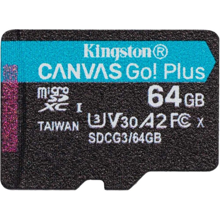 Карта памяти microSDXC 64GB Class10 Kingston SDCG3/64GBSP Canvas Go! Plus w/o adapter карта памяти dato microsdxc 64gb class10 dttf064guic10 w o adapter