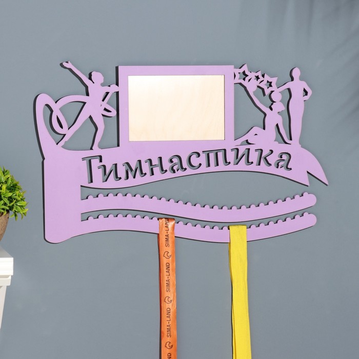 

Медальница с фото "Гимнастика" фиолетовый цвет, 47х27,5 см