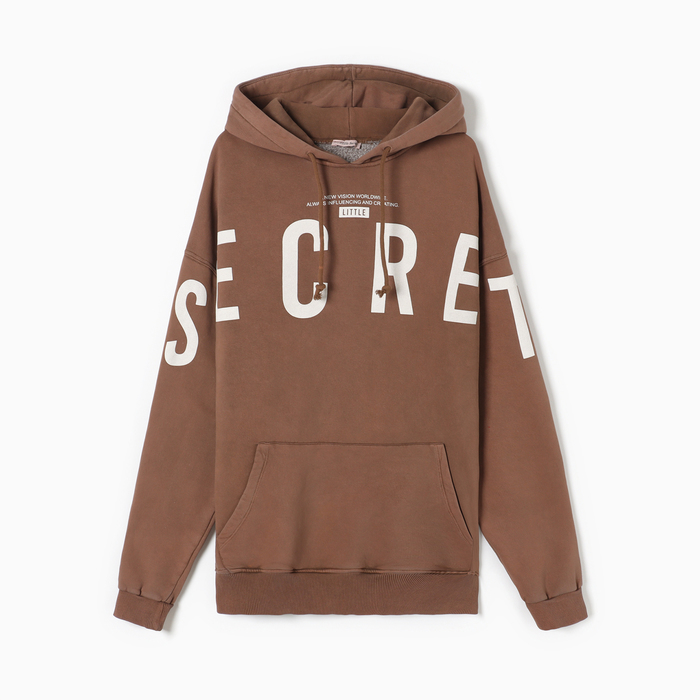 фото Толстовка женская начёс, цвет коричневый, размер one size (42-46) little secret