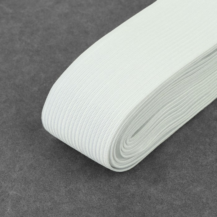 фото Резинка вязаная, 40 мм, 10 ± 0,5 м, цвет белый арт узор