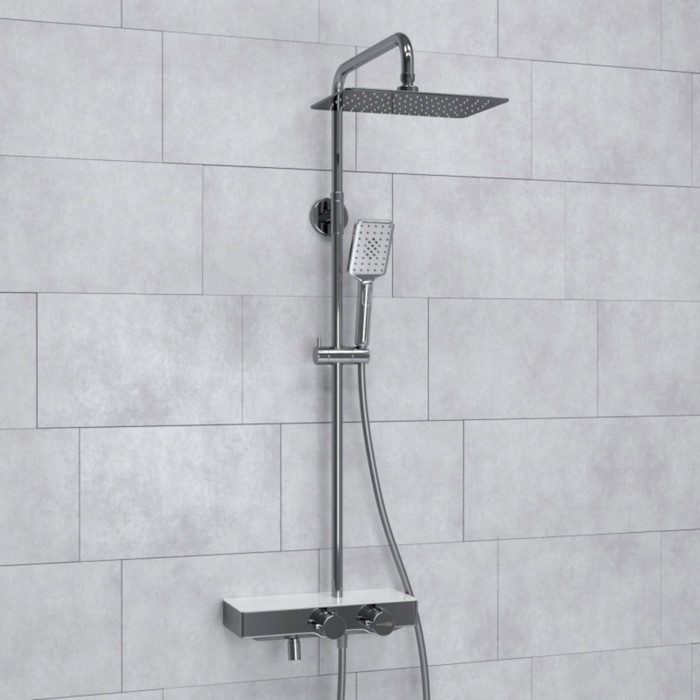 

Душевая система WasserKRAFT A113.069.126.CH Thermo, тропический душ, термостат, хром