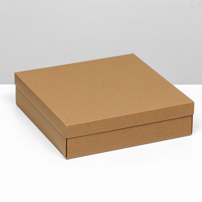 Коробка складная, крышка-дно, крафт, 30 х 30 х 8 см коробка складная крышка дно крафт 25 х 25 х 12 см