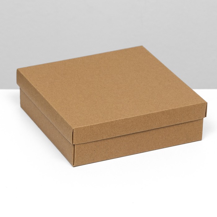 Коробка складная, крышка-дно, крафт, 20 х 20 х 6 см коробка складная крышка дно с окном крафтовая 20 х 20 х 6 см
