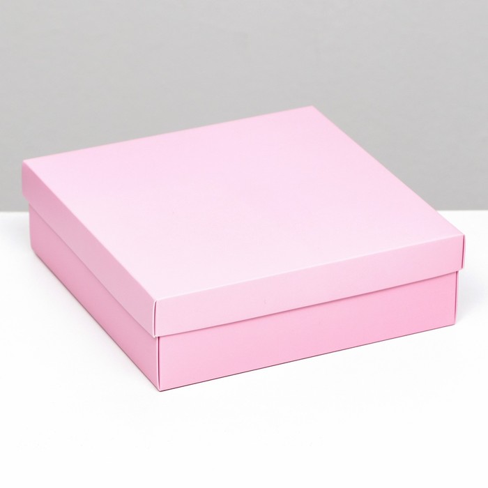 Коробка складная, крышка-дно, розовая, 20 х 20 х 6 см коробка складная крышка дно с окном крафтовая 20 х 20 х 6 см