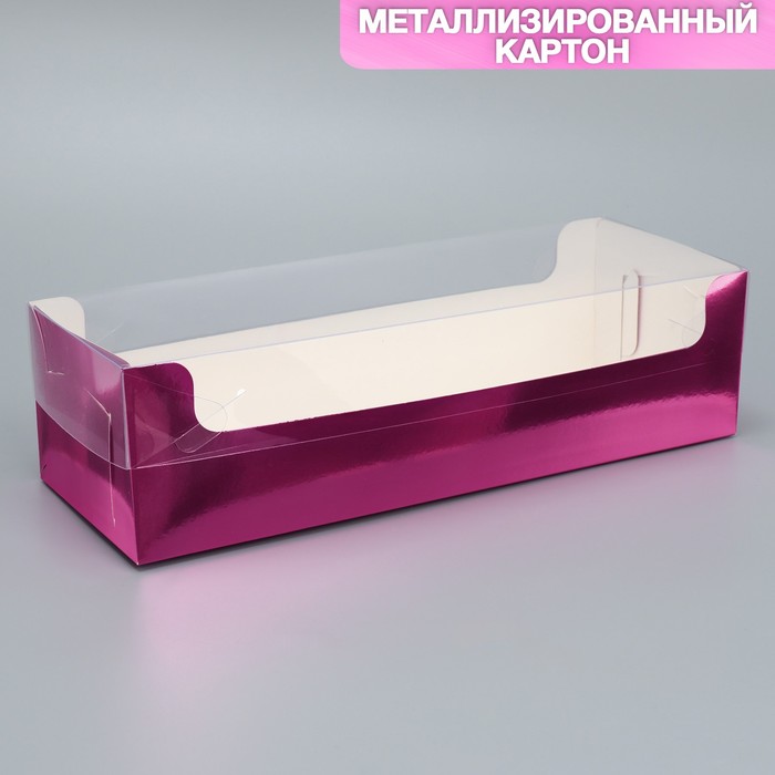 

Коробка кондитерская с PVC крышкой «Розовая», 30 х 8 х 11 см