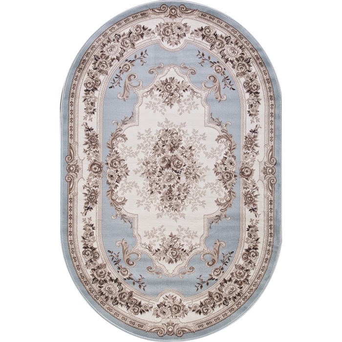Ковёр овальный Valencia deluxe, размер 250x350 см, цвет l.blue-brown