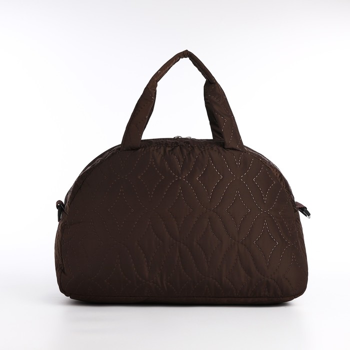 фото Сумка спортивная на молнии, наружный карман, длинный ремень, цвет коричневый lucky mark