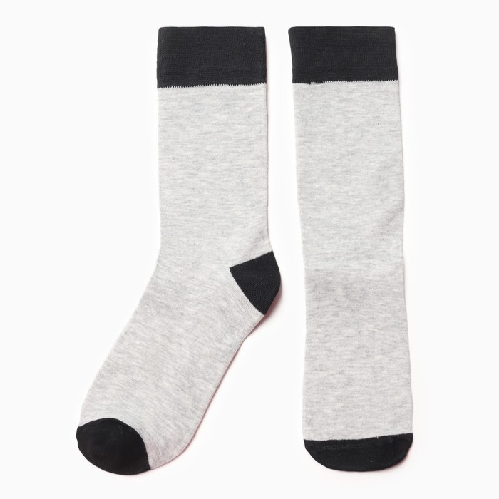 Носки мужски, цвет светло-серый/черный, размер 25 носки мужски 5 пар