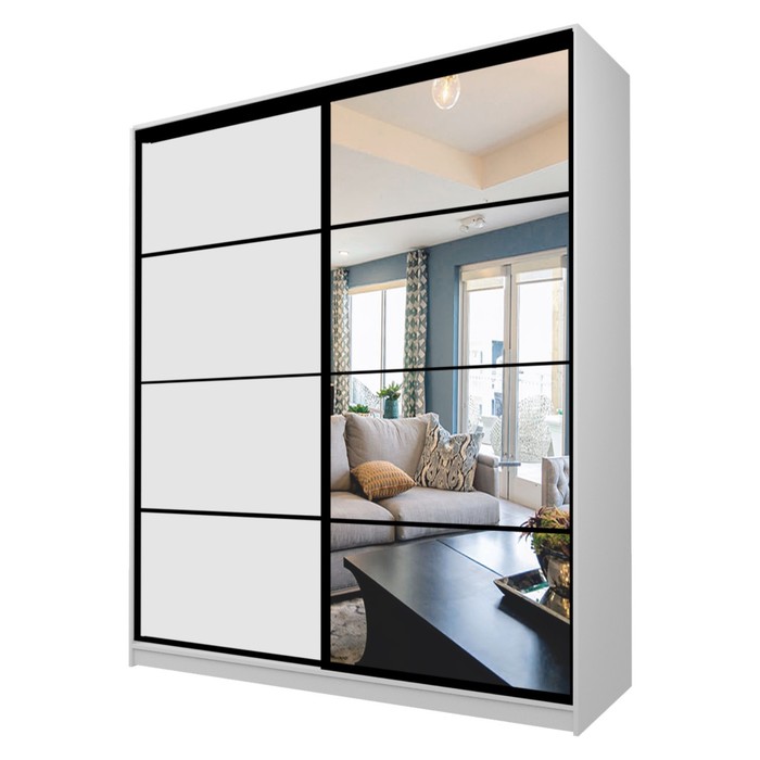 

Шкаф-купе 2-х дверный Max 2/15, 2200×600×2300 мм, зеркало, цвет серый шагрень