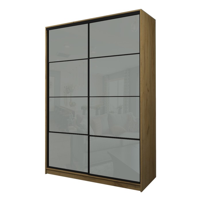 

Шкаф-купе 2-х дверный Max 22, 1800×600×2300 мм, цвет дуб крафт золотой / стекло светло-серое