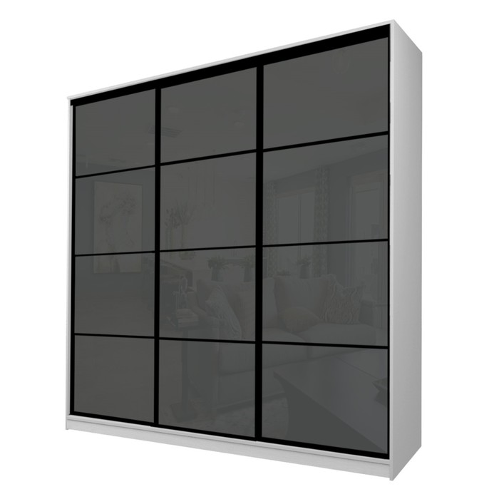 Шкаф-купе 3-х дверный Max 222, 2400×600×2300 мм, цвет серый шагрень / стекло тёмно-серое шкаф купе 3 х дверный max 222 2666×600×2300 мм цвет серый шагрень стекло тёмно серое