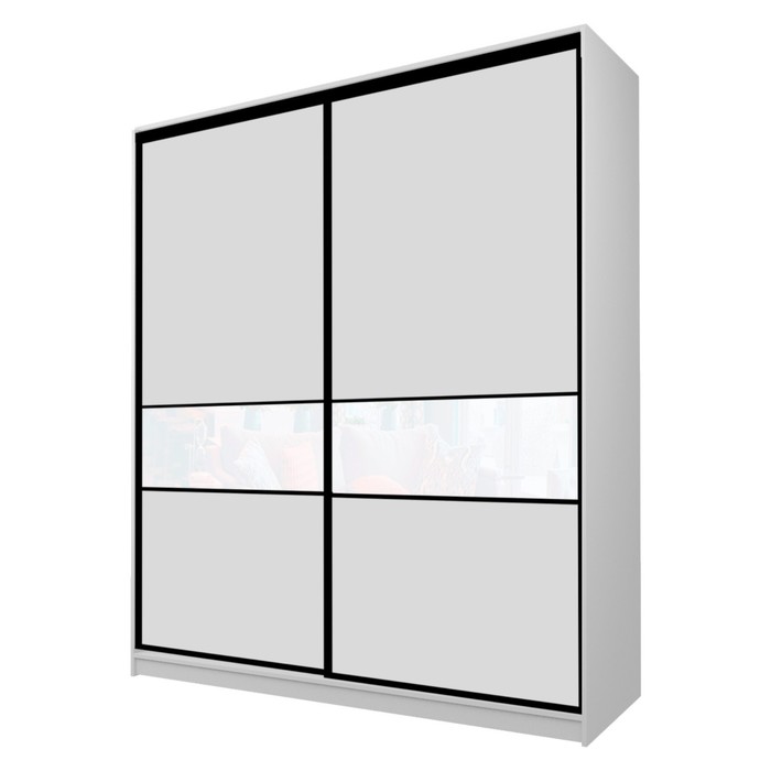 Шкаф-купе 2-х дверный Max 2/99, 2000×600×2300 мм, цвет серый шагрень / стекло белое шкаф купе 2 х дверный max 2 99 2000×600×2300 мм цвет белый шагрень стекло чёрное