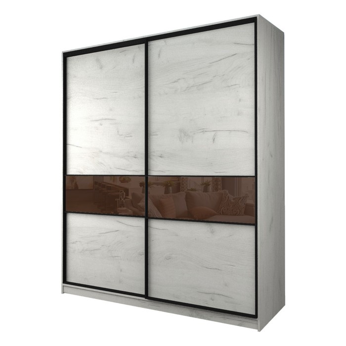 

Шкаф-купе 2-х дверный Max 2/99, 2200×600×2300 мм, цвет дуб крафт белый / стекло шоколад